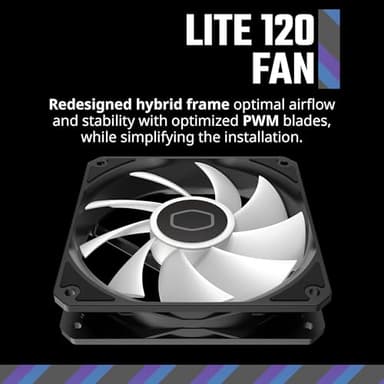 Cooler Master MF120 Lite Case|Liquid Cooler|Air Cooler 3-Pack Fan, 120mm aRGB Lighting, aRGB Splitter, Dynamic PWM 1,750 RPM, Air Balance Blades, Hybrid | PBT Frame - Image 2