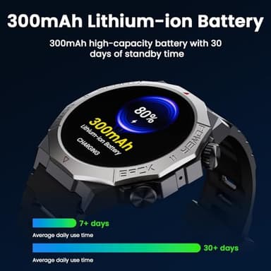 Military Smart Watches for Men(Answer/Make Calls), 1.39" Fitness Watch with Heart Rate Pedometer Sleep Monitor, 110+ Sports Modes Smartwatch for Men, IP68 Waterproof Activity Tracker for Android iOS - Image 7