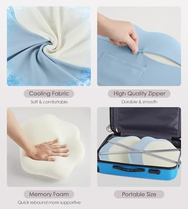 Pregnancy Pillows for Sleeping, Memory Foam Maternity Pillow Support for Back Belly HIPS, Adjustable Travel Wedge Pillow for Pregnant Women, Side Spleeping Pregnant Pillows with Cooling Pillowcase - Image 7