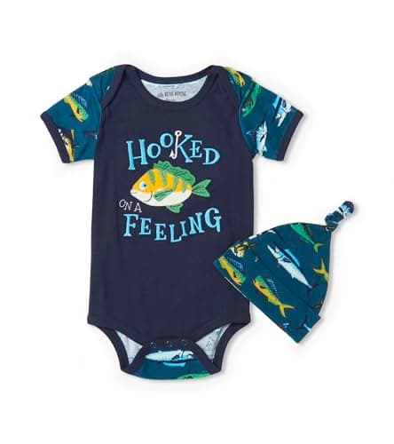 Little Blue House unisex-baby Bodysuit with Hat, Game Fish, 18-24 Months - Image 1