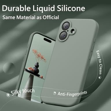 FireNova Magnetic for iPhone 17 Case, Compatible with MagSafe, [Integrated Silicone Camera Control Button] [Camera Protection] Anti-Scratch Microfiber Lining Phone Case, 6.3", Calke Green - Image 9