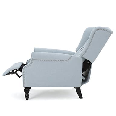 Christopher Knight Home Walter Fabric Recliner, Light Sky Dimensions: 34.75”D x 28.00”W x 41.25”H - Image 4