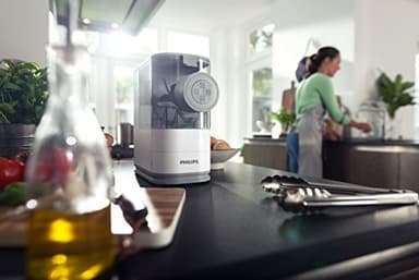 Philips Kitchen Appliances Compact Pasta and Noodle Maker, Viva Collection, Comes with 3 Default Classic Pasta Shaping Discs, Fully Automatic, Recipe Book, Small, White (HR2370/05) - Image 11