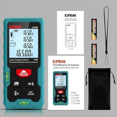 Kiprim Laser Distance Measure High Accuracy 229ft LD70E Laser Tape Measure 70M Compact Laser Measurement Tool with Larger Backlit LCD Display,ft/m/in Switching,Bubble Level - Image 8