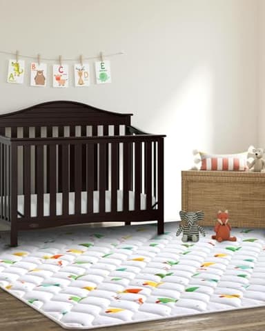 Odorless Premium Foam Baby Play Mat 79" x 71", Soft Microfiber Fabric Crawling Mat for Floor- Comfortable and Hypoallergenic, Non-Slip Cushioned Floor Playpen mat for Infants,Babies,Toddlers - Image 7