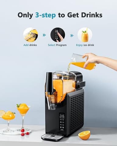 EUHOMY 86oz Slushie Machine, No Ice Needed Slushy Machine for Home, Professional Frozen Drink Maker, Self-Cleaning, 5 Preset Programs, Frozen Margaritas, Frappés, Milkshake. - Image 5