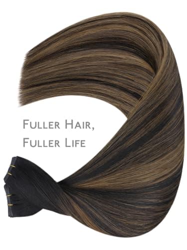 WENNALIFE Genius Sew in Weft Hair Extensions Real Human Hair, 20 inch 120g Balayage Natural Black to Chestnut Brown Sew in Human Hair for Women Natural Remy Hair Invisible Extensiones De Cabello - Image 9