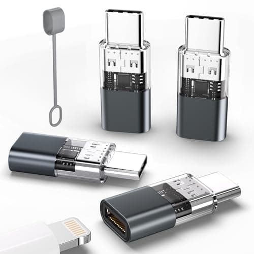Thousover 4 Pack Lightning to USB C Adapter for iPhone 15/16 Pro/16 Pro Max/Plus,Samsung S24,iPad Air,Nintendo Switch,Fast Charging&Data Transfer Lightning Crystal - Image 1