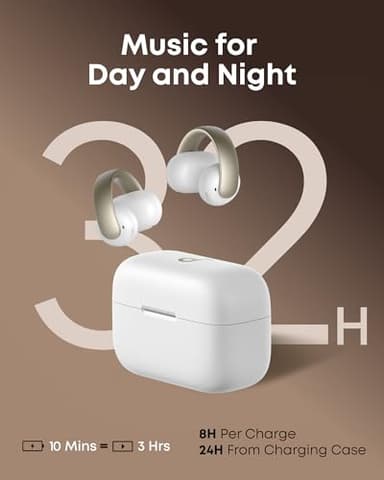 Soundcore AeroClip by Anker, Open-Ear Earbuds, Clip-On Headphones, Adaptive Comfort, Clear Calls with 4 Mics and AI, Stable Fit, 12mm Drivers for Powerful Bass, Hi-Res, Open-Ring Design (Renewed) - Image 6