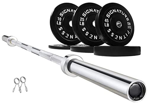 Fitvids Olympic 2" Bumper Plates Set Including 160LB Weight Plates Set & 7FT Olympic Barbell Bar(205 Pounds Total), Multiple Packages - Image 1