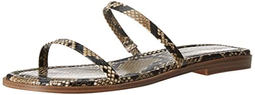 The Drop Women's Paris Square Toe Two Strap Flat Sandal, Printed Snake, 8 - Image 1
