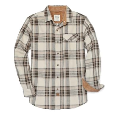 Dubinik® Mens Flannel Shirts Long Sleeve Flannel Shirt for Men Casual Button Down Brushed 100% Cotton Shirt - Image 1