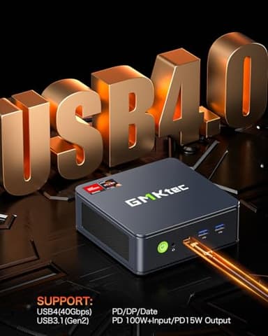 GMKtec M6 Gaming PC Mini AMD Ryzen 5 6600H(Max 4.5GHz) Dual NIC LAN 2.5G DDR5 Dual SSD Slot/WiFi 6E, USB3.2, USB-C, BT5.2, DP, HDMI, Dual Fan - Image 6