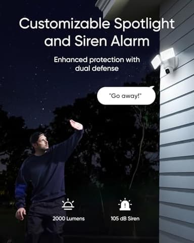eufy Security Floodlight Camera E30, Security Camera Outdoor, 360° Pan and Tilt, AI Detection and Tracking, 2K Video, 2.4GHz Wi-Fi, 2,000 Lumens, Custom Voice and Light Alerts, 24/7 Recording - Image 7