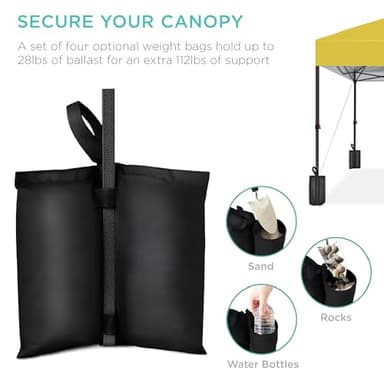 Best Choice Products 10x10ft 1-Person Setup Pop Up Canopy Tent Instant Portable Shelter w/ 1-Button Push, Case, 4 Weight Bags - Yellow - Image 6
