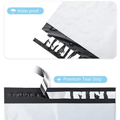 Fuxury 100 Pcs 12x15.5" Poly Mailers Shipping Bags for Clothing,Self Seal Plastic Mailing Envelopes for Packaging Postal Return Small Business,White - Image 2