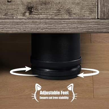 Yaheetech Litter Box Enclosure with Cat Tree, All-in-one Indoor Kitten House w/Scratching Posts, Wooden Cat Litter Box Furniture w/Kitty Condo, Platform, Greige/Beige - Image 9