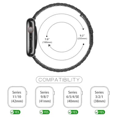 Tasikar Band Compatible with Apple Watch Band 42mm(Series 11/10) 41mm 40mm 38mm Men Women Strap Stainless Steel Metal Bracelet Compatible with iWatch SE Series 11 10 9 8 7 6 5 4 3 2 1, Black-Gold - Image 4