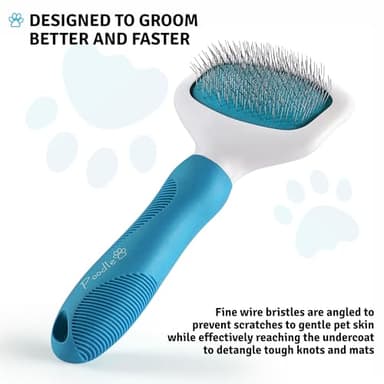 Poodle Pet Slicker Brush - For Dogs, Cats, and Rabbits - Removes Matted Fur, Knots, and Loose Hair - Suitable for Grooming Doodles and Goldendoodles with Short or Long Hair - Image 4