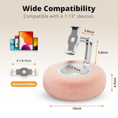 SupeDesk Tablet Pillow Stand for Reading, Adjustable Tablet Stand Phone Holder for Bed with Detachable Snack Bowl, Fits 4.7"-13" Kindle/Phones/Tablets, Watch Videos, Stream Media, Pink - Image 5