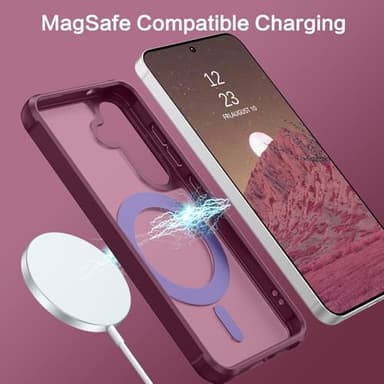 BENTOBEN for Samsung Galaxy S24 Plus Magnetic Case & Galaxy S25 Plus Phone Case, [Compatible with MagSafe] Rotatable Kickstand Ring Holder Design Shockproof Bumper Women Men Protective Cover, Wine Red - Image 9