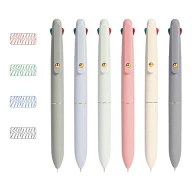 Ddaowanx Multicolor Pens, 4-in-1 Colored Ballpoint Pen 0.5mm Fine Point Smooth Writing,Nurse Accessories for Work,Gifts for Teen Girls,6-Count - Image 2
