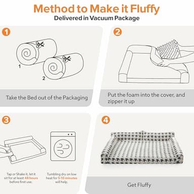 FURTIME Orthopedic Dog Beds Large Sized Dog, XL Washable Memory Foam Pet Couch Bed with Removable Washable Cover, Non-Slip Bottom with Bolster Sides, Grey - Image 7