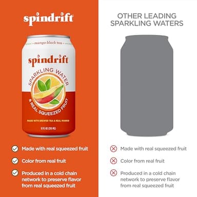 Spindrift Mango Black Tea Can 12 Ounce (Pack of 24) - Image 3