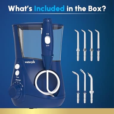 Waterpik Aquarius Water Flosser For Teeth Cleaning, Gums, Braces, Dental Care, Electric Power With 10 Settings, 7 Tips For Multiple Users And Needs, ADA Accepted, Blue WP-663, Packaging May Vary - Image 4