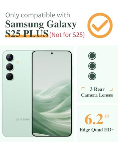 GVIEWIN for Samsung Galaxy S25 Plus Case with Screen Protector & Camera Lens Protector, [Non Yellowing] Clear Floral Hard Shockproof Bumper Women Phone Case for S25 Plus 6.7" (Aquilegia/White) - Image 2