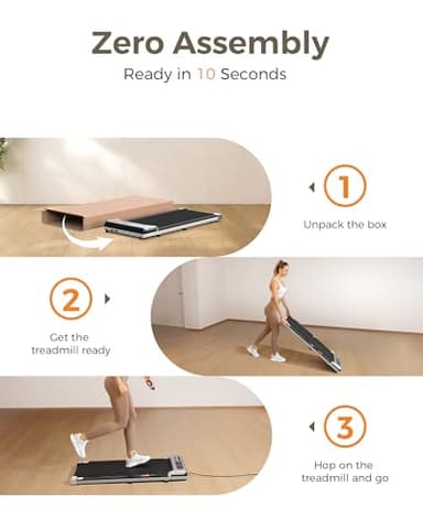Yagud Under Desk Treadmill, Walking Pad for Home and Office, 2.5 HP Portable Walking Jogging Running Machine with Remote Control and LED Display, Silver - Image 6