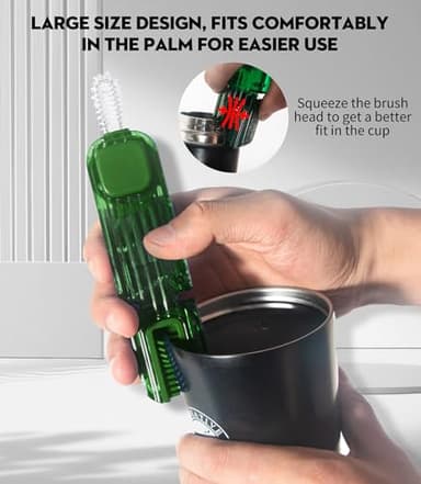 VIDONIO 4 in 1 Bottle Gap Cleaning Brush - 2 PCS Multifunctional Cup Lid Cleaning Tools, Mutipurpose Tiny Silicone Cup Holder Cleaner Nipple Cleaning Brush, Home Kitchen Cleaning Tools - Image 7