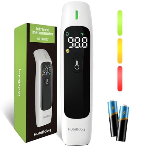 HubiBaby No-Touch Infrared Thermometer for Adults, Accurate Digital Forehead Thermometer, Large LED Display, Fever Alarm, 2 in 1 Forehead & Object Thermometer - Image 1