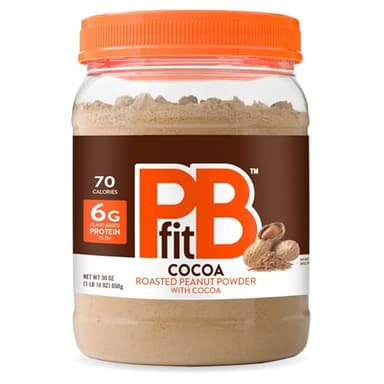 PBfit 30 Ounce Peanut Butter Powder Chocolate Flavor, Cocoa Powdered Peanut Butter Spread From Real Roasted Peanuts and Cocoa, 6g of Protein 7% DV, Gluten-Free, 70 calories, 88% less fat (Pack of 1) - Image 1