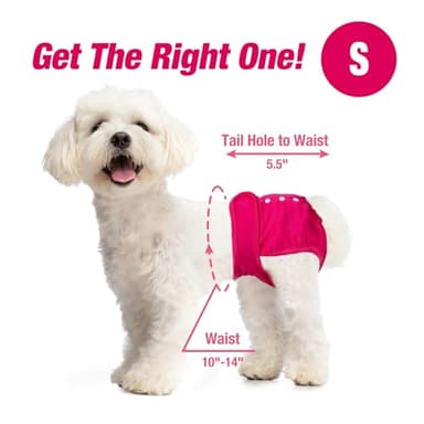 Pet Soft Washable Female Diapers (3 Pack) Female Dog Diapers, Comfort Reusable Doggy Diaper for Girl Dog in Period Heat (Classy, S) - Image 4