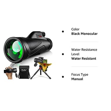12x60 Monocular Telescope High Powered with Smartphone Adapter Tripod and Portable Bag, Larger Vision Monoculars for Adults with BAK4 Prism & FMC Lens, Suitable for Bird Watching Hiking Travel - Image 8