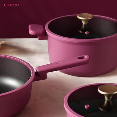 CAROTE Non Stick Pots and Pans Set, Cookware Sets Nonstick, Kitchen Cooking Set with Stay-Cool Handles,with Silicone Tools and Pot Protectors,17 Piece - Image 5