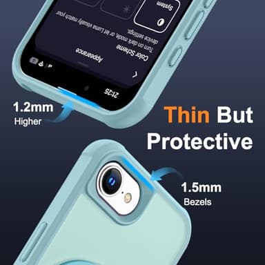 SKYLMW Compatible with iPhone 16E Case with Invisible Magnetic O-Ring Stand Military-Grade Translucent Case for iPhone 16E 6.1" 2025 [Compatible with Mag-Safe][Great Grip Feeling], Blue - Image 6