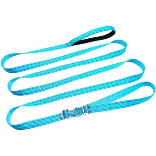 YUCFOREN 10FT 15FT 20FT Anti-Choke Long Slip Lead Dog Leash, 3/4" Wide Nylon Reflective Leash No Pull Training Lead for Medium Large Dogs (15FT * 3/4" Blue) - Image 1