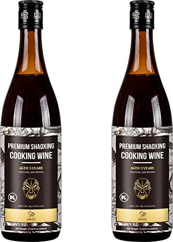 Soeos Shaoxing Wine,Shaoxing Rice Wine,Chinese Cooking wine,Rice Cooking wine,Shaoxing Wine Chinese Cooking wine,Shaohsing Wine,Shao Hsing Rice Wine,21.64 fl oz,2 Packs,Premium 5 YrsAged Cooking Wine - Image 1