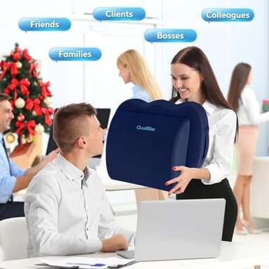 CloudBliss Seat Cushion,Office Chair Cushion,Car Seat Cushion,Lumbar Support Pillow for Office Chair,Back Support Memory Foam Pillow Coccyx Cushion for Tailbone Pain&Sciatica Pain Relief,Blue, X-Large - Image 6