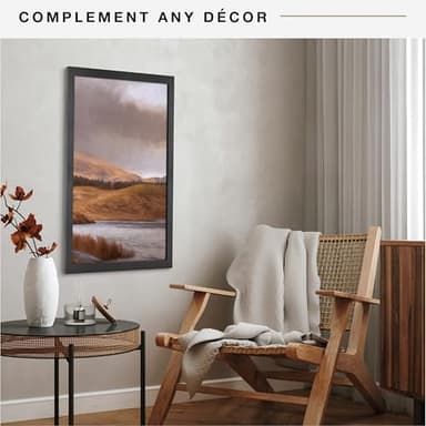 MCS Studio Gallery 18x24 Poster Frame Black Woodgrain, Vertical & Horizontal Wall Hanging Large Picture Frame for Photos, Posters & Art Prints (1-Pack) - Image 3