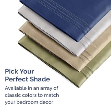 Queen Pillow Cases Set of 2 - Ultra Soft Hotel Quality Pillowcase Covers - Comfy, Cozy & Wrinkle Free - Shrinkage, Stain & Fade Resistant - Machine Washable Pillow Protectors - 2 Piece Set - Ice Blue - Image 7