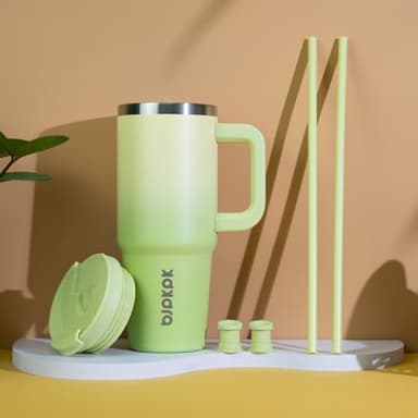 BJPKPK 30oz Stainless Steel Insulated Tumbler With Handle And Lid Straw Travel Coffee Mug Thermal Cup,Cherry Blossom - Image 5