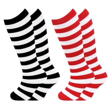 Sarfel Kids & Toddler Halloween & Christmas Socks, Unisex, Black & Red, Striped, Knee-High, Medium Size, 3-6 Years, Modern Style, Soccer, 1 Count - Image 4