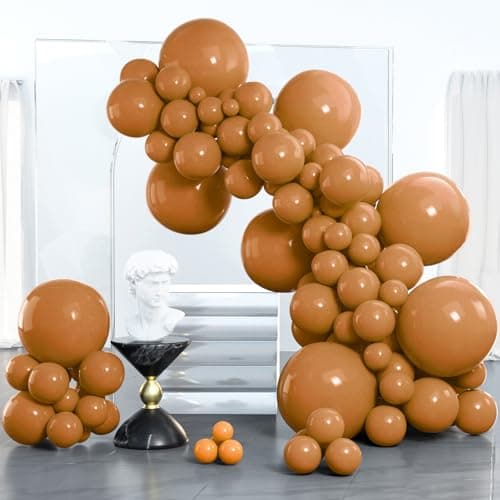 PartyWoo Light Brown Balloons 100 pcs Different Sizes of 18 12 10 5 Inch Caramel Brown Tan Boho Neutral Latex Balloon Arch Kit Garland for Birthday Wedding Baby Shower Party Decorations Brown-F10 - Image 1