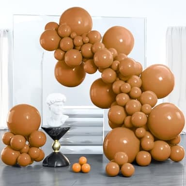 PartyWoo Light Brown Balloons 100 pcs Different Sizes of 18 12 10 5 Inch Caramel Brown Tan Boho Neutral Latex Balloon Arch Kit Garland for Birthday Wedding Baby Shower Party Decorations Brown-F10 - Image 1