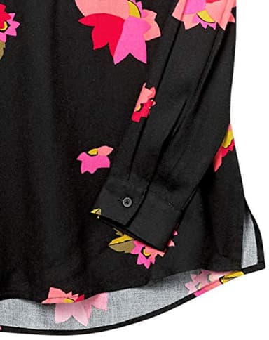 Amazon Essentials Women's Long-Sleeve Woven Blouse, Black Pink Floral, XX-Large - Image 7
