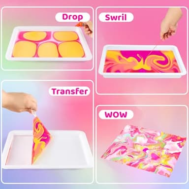 Titoclar Water Marbling Paint for Kids, Art Supplies for Kids,Arts and Crafts for Girls Boys Ages 8-12 6-8 3-5, Birthday Gifts Toys for Girls 3+ Years Old - Image 4