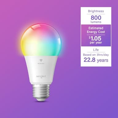 Sengled WiFi Color Changing Light Bulb, Alexa Smart Light Bulbs that Compatible with Alexa & Google Assistant, A19 RGB No Hub Required, 75 W Equivalent 800LM CRI>90, Set of 4 - Image 2